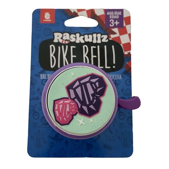 Bike  Bell  Pink Purple Double HEARTs C-PREME RASKULLZ New  girls - Picture 1 of 3